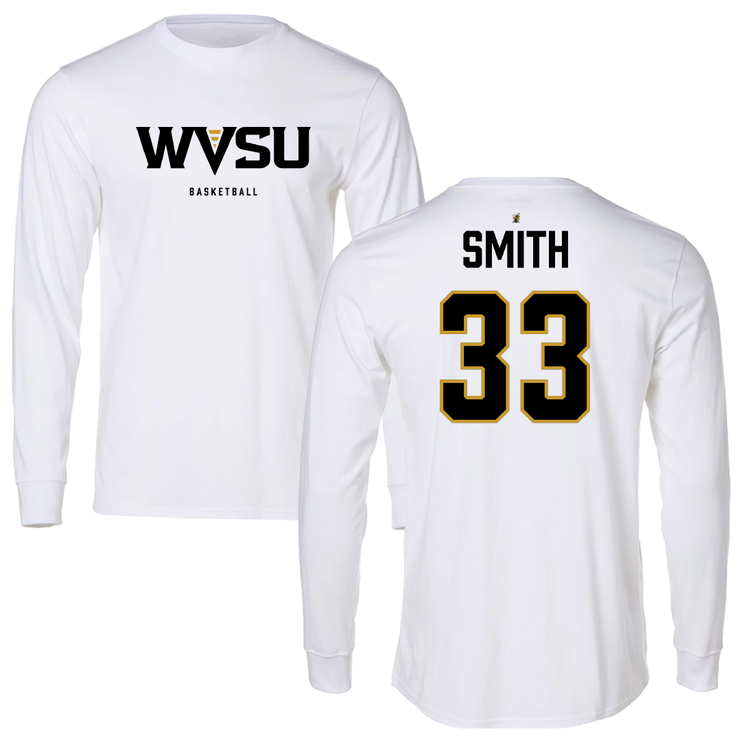 West Virginia State University Basketball (W) White Performance Long Sleeve - #33 Makayla Smith