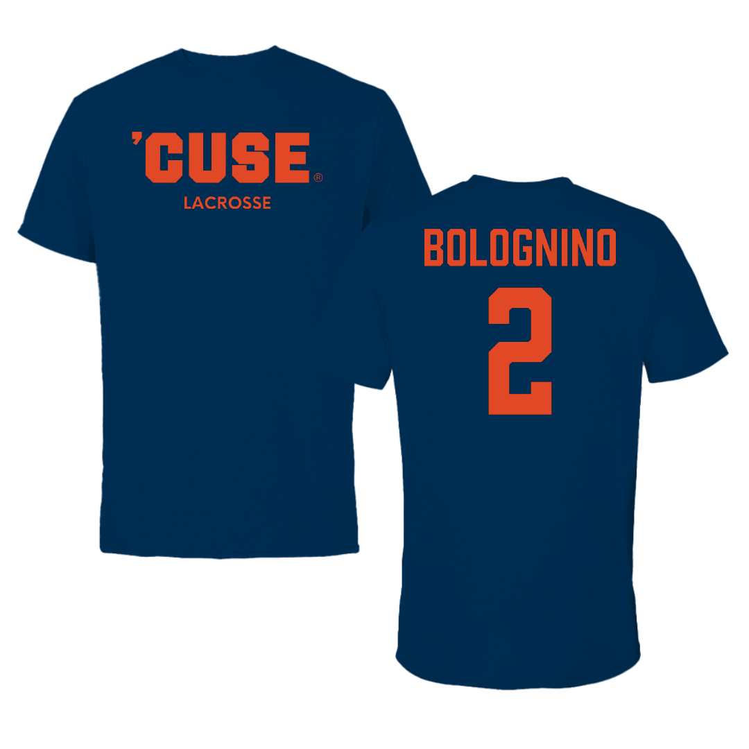 Syracuse University Lacrosse (M) Navy Performance Tee - #2 Vincent Bolognino