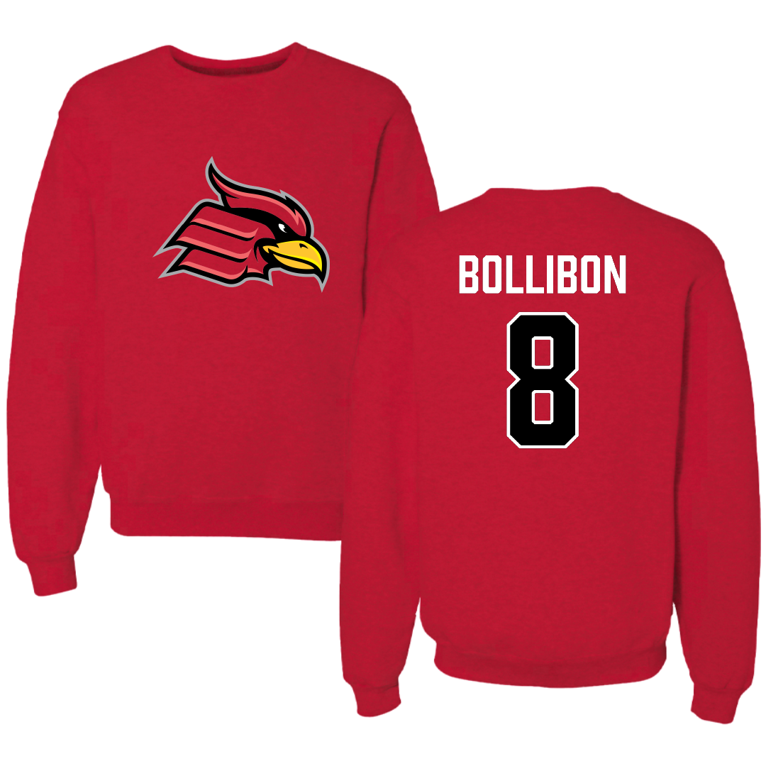 Wheeling University Baseball Red Crewneck - #8 Tripp Bollibon