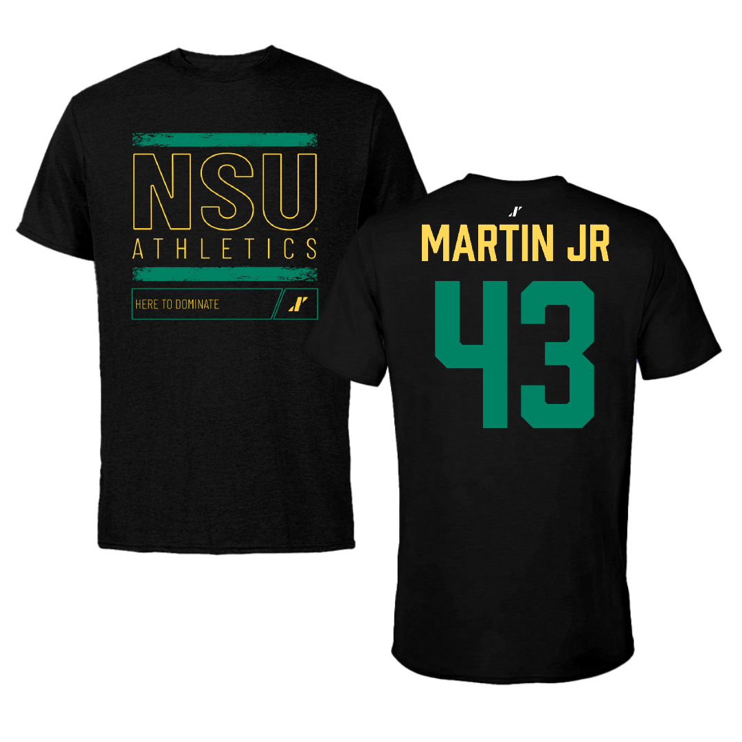 Norfolk State University Football Black Dominate Performance Tee - #43 Richard Martin Jr