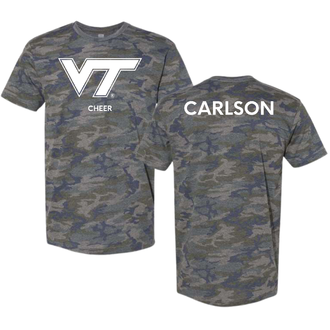Virginia Tech Cheer Vintage Camo Tee - Daniel Carlson