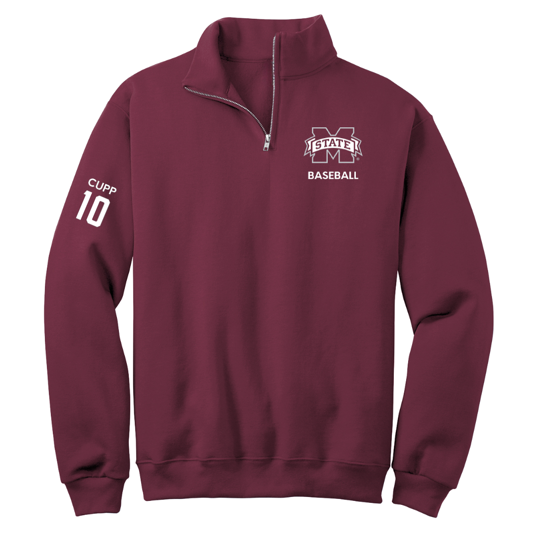 Mississippi State University Baseball Maroon Quarter-Zip - #10 Dylan Cupp