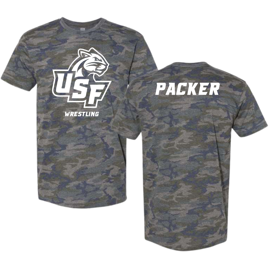 University of Sioux Falls Wrestling (M) Vintage Camo Tee - Jaxton Packer