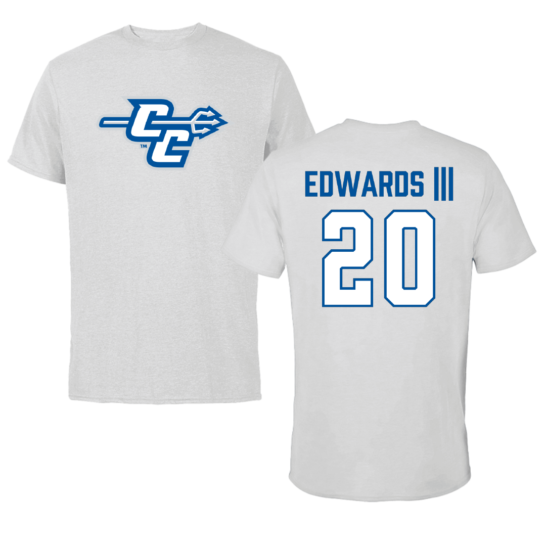 Central Connecticut State University Basketball (M) Light Gray Performance Tee - #20 Corsley Edwards |||