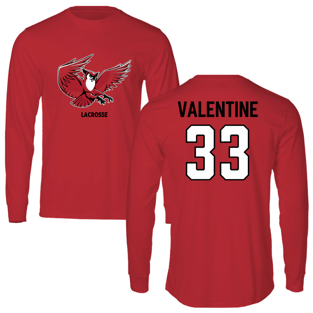 Keene State College Lacrosse (M) Red Long Sleeve - #33 Ryan Valentine