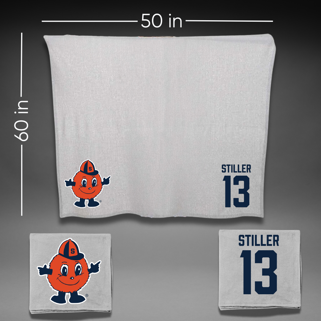 Syracuse University Field Hockey Gray Blanket - #13 Theresa Stiller
