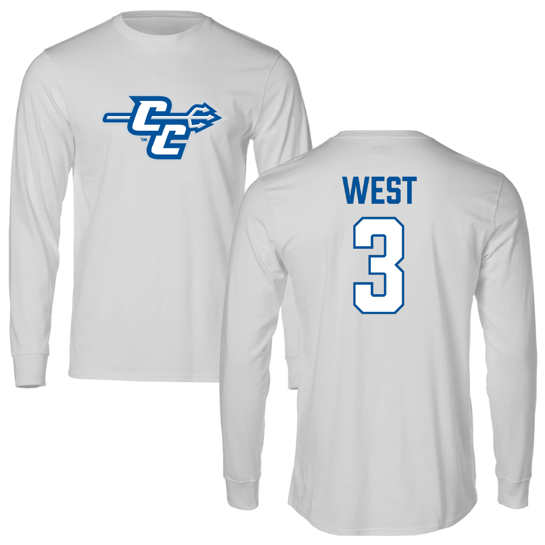 Central Connecticut State University Football Light Gray Long Sleeve - #3 Ramal West