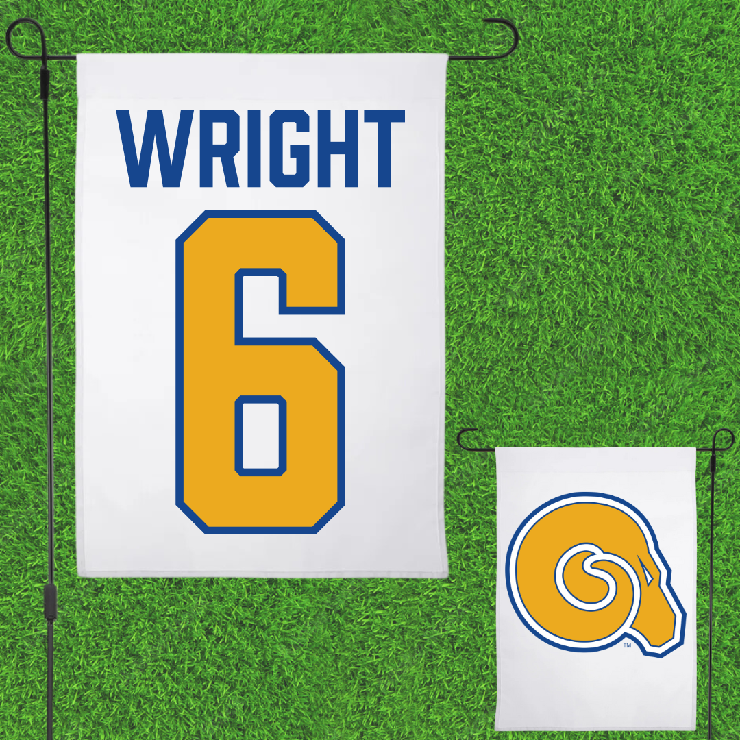 Albany State University Baseball White Garden Flag - #6 Quindon Wright