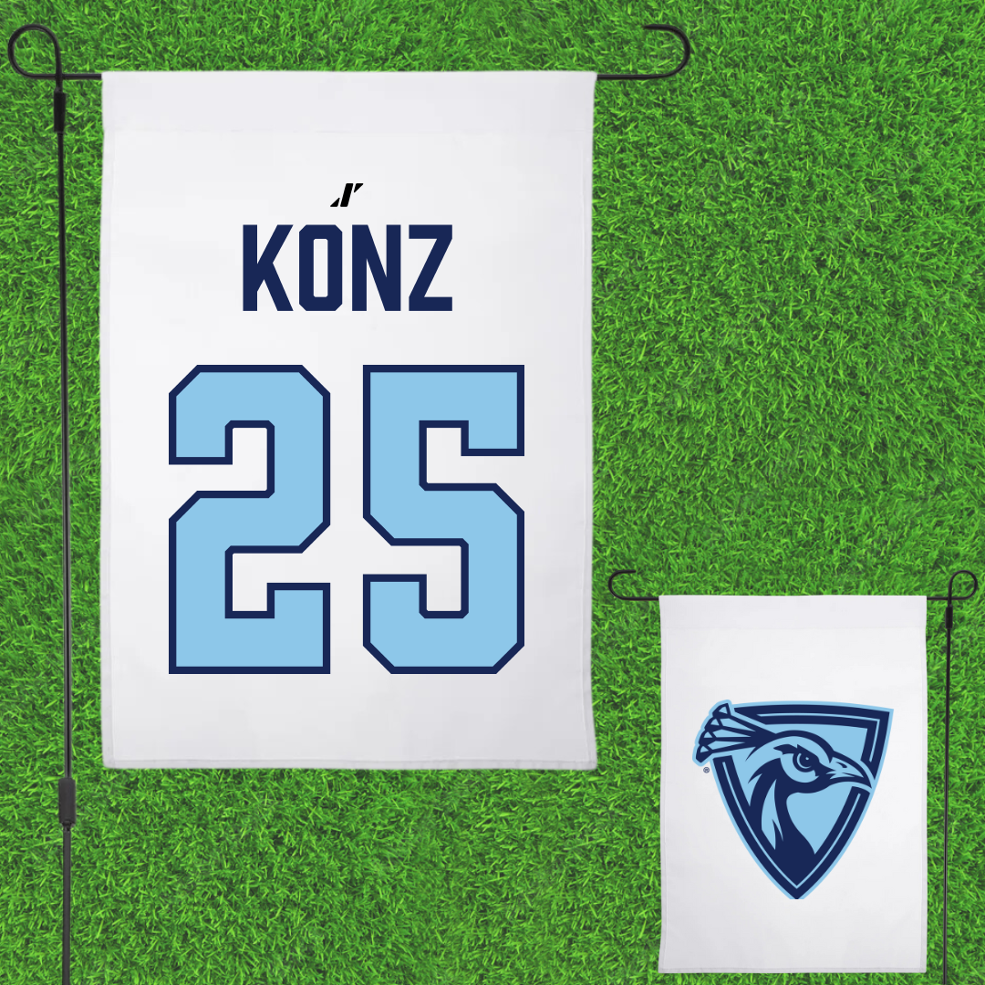 Upper Iowa University Baseball White Garden Flag - #25 Garrett Konz
