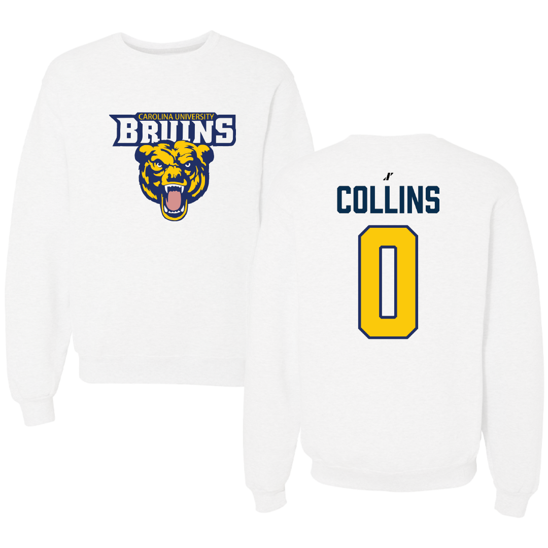 Carolina University Soccer White Crewneck - #0 Laurel Collins