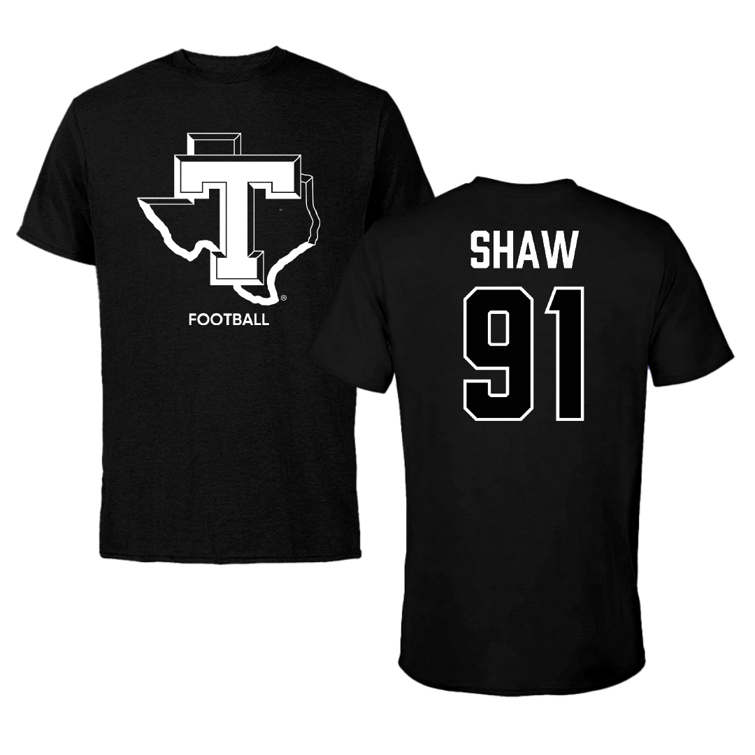 Tarleton State University Football Black Performance Tee - #91 Jaydan Shaw
