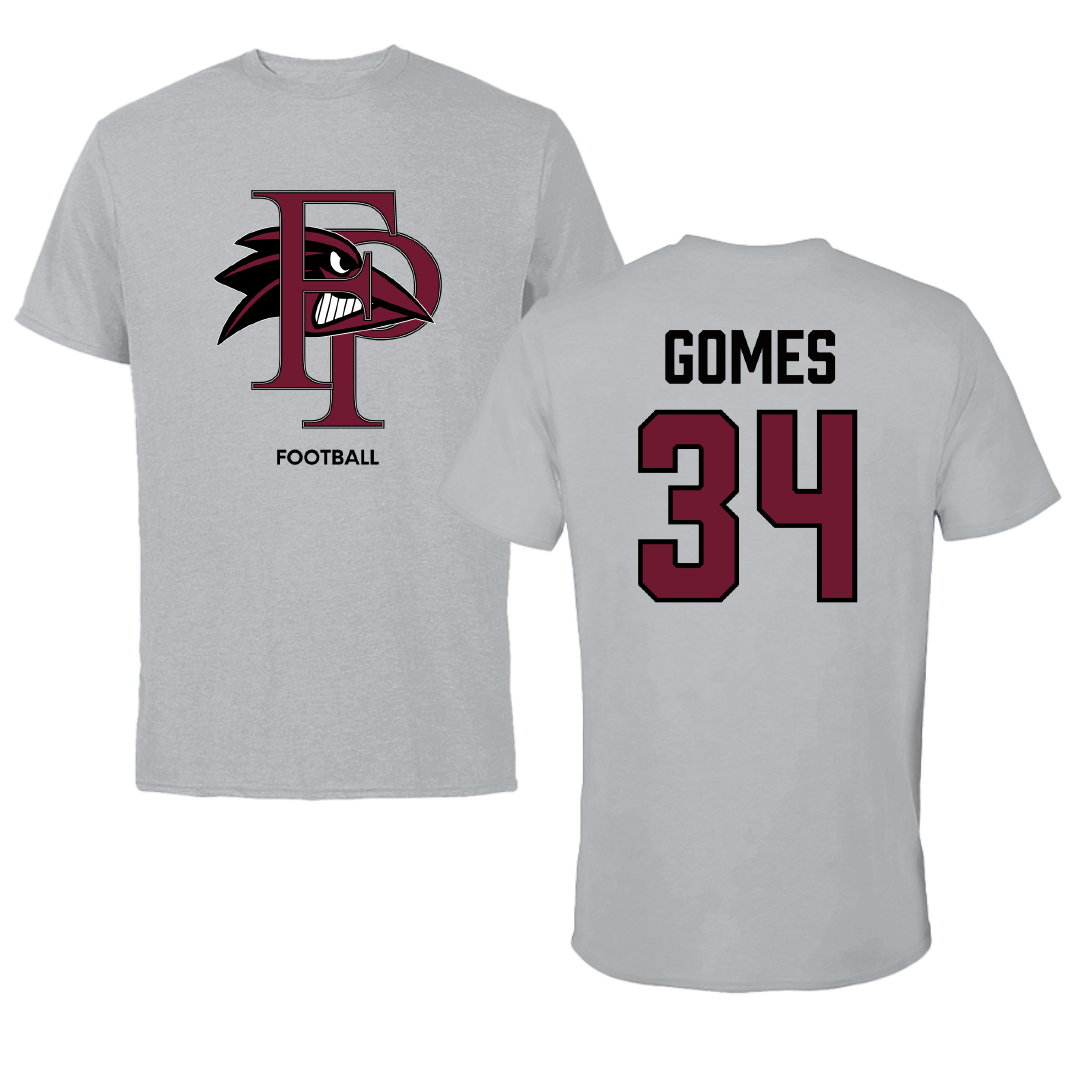 Franklin Pierce University Football Sport Gray Tee - #34 Will Gomes