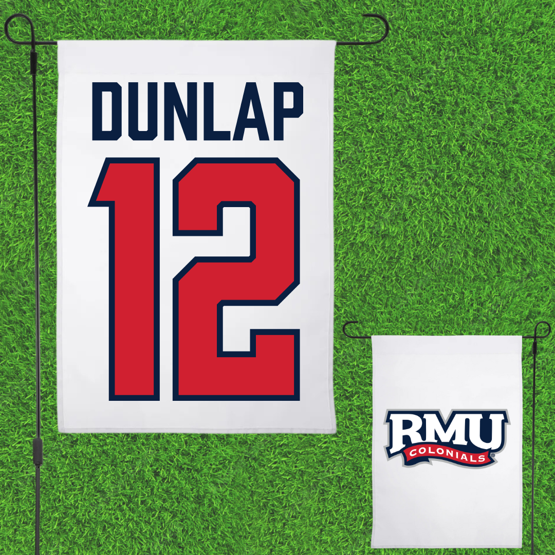 Robert Morris University Softball White Garden Flag - #12 Sequoia Dunlap