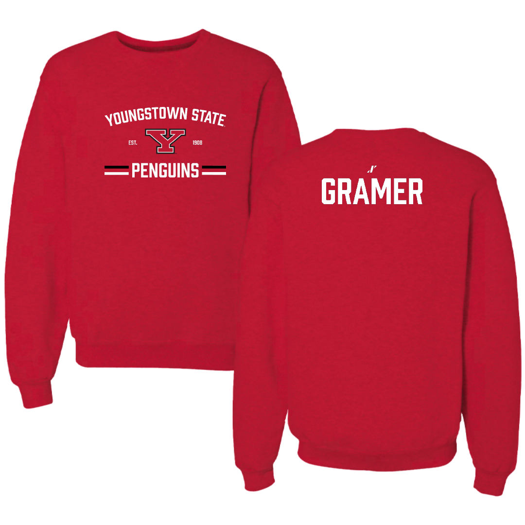 Youngstown State University Swimming & Diving Red General Crewneck - Jacob Gramer