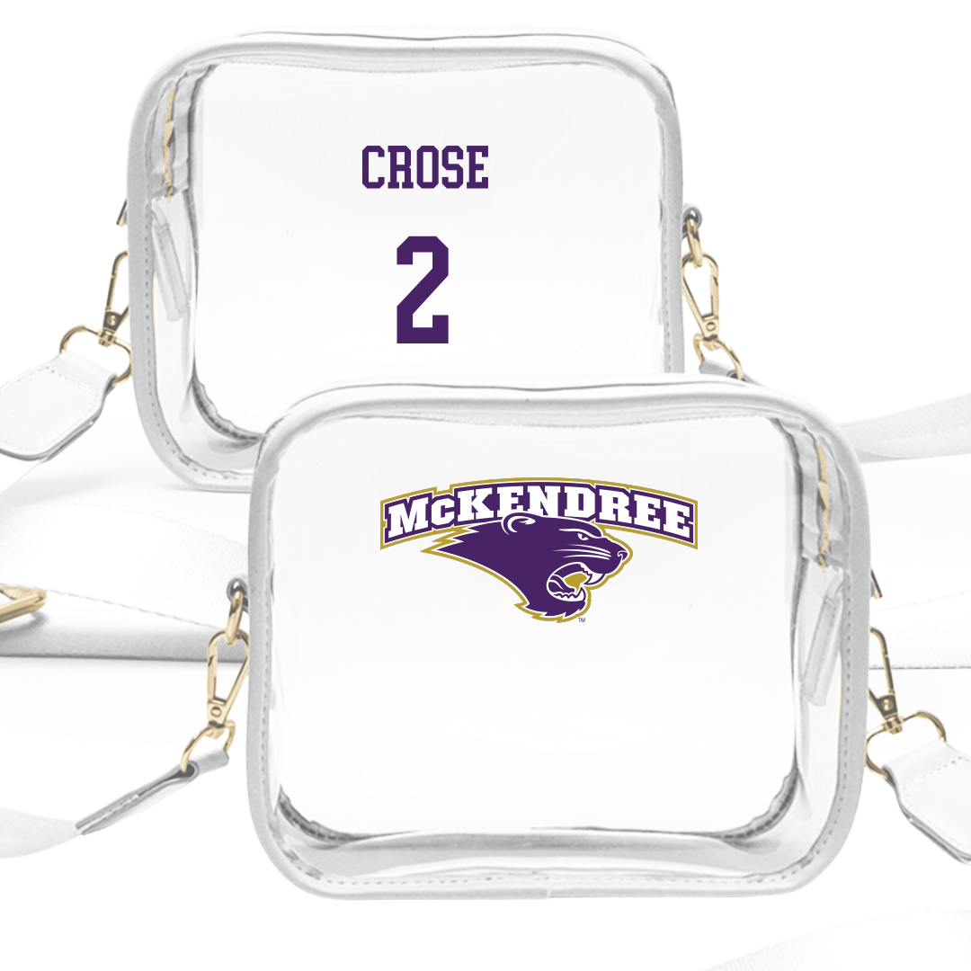 McKendree University Volleyball (W) White Clear Stadium Bag - #2 Brielle Crose