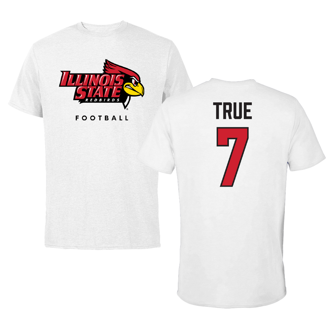 Illinois State University Football White Tee - #7 Nick True