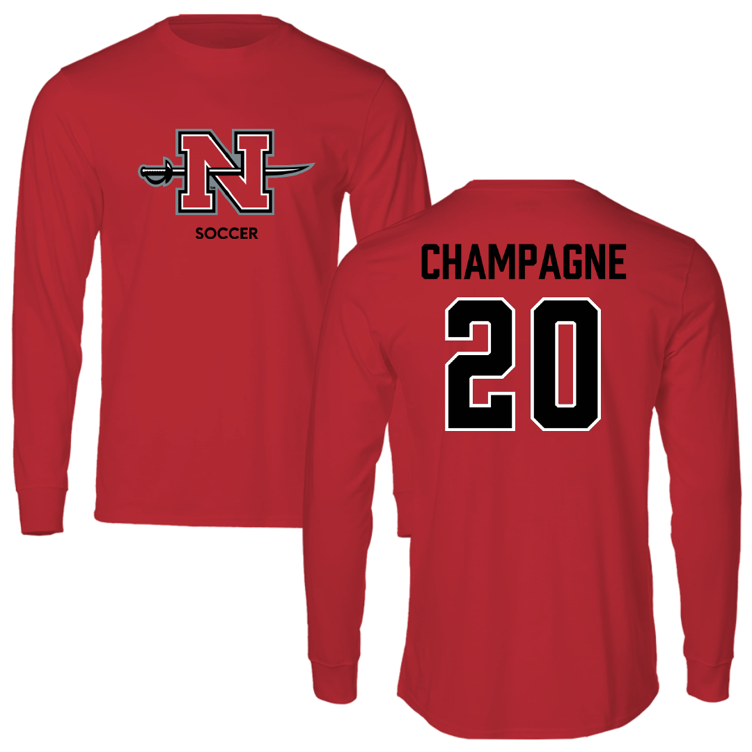 Nicholls State University Soccer (W) Red Mascot Long Sleeve - #20 Gabby Champagne