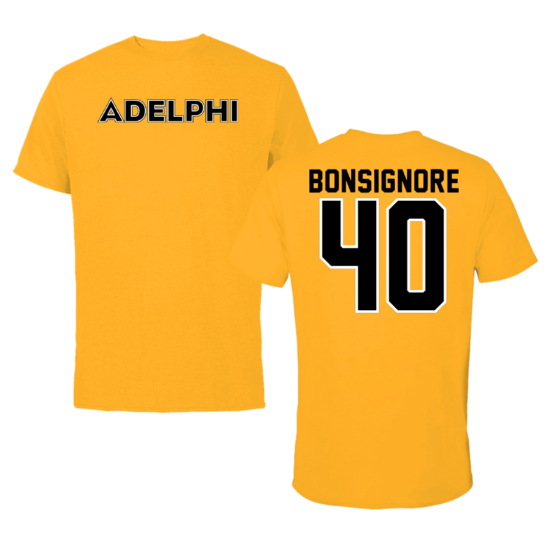 Adelphi University Baseball Gold Performance Tee - #40 Tyler Bonsignore