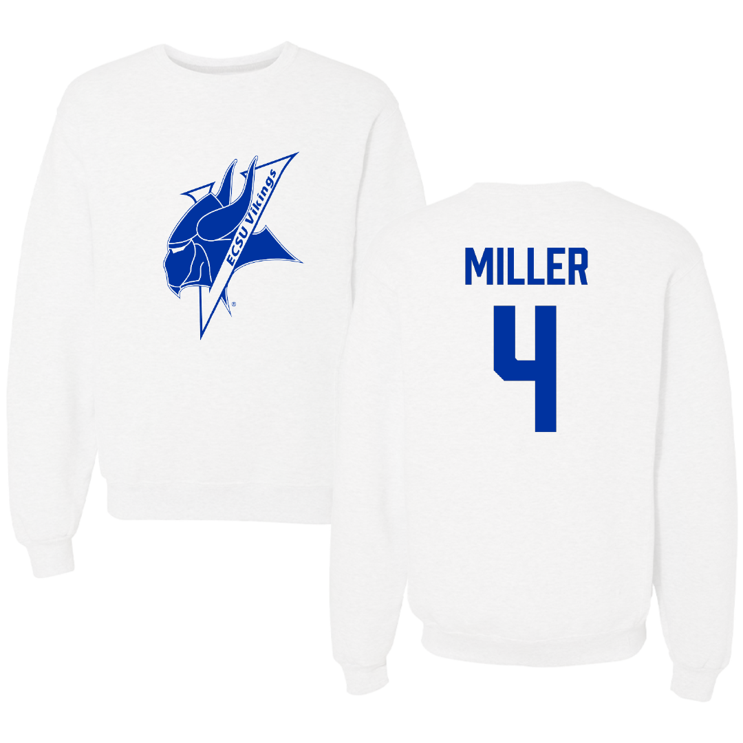 Elizabeth City State University Basketball (M) White Crewneck - #4 Kenneth Miller