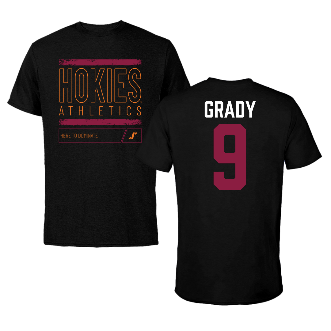 Virginia Tech Baseball Black Dominate Performance Tee - #9 Clay Grady