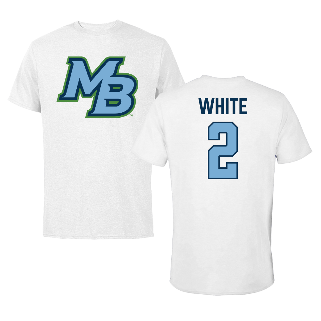 Cal State Monterey Bay Softball White Performance Tee - #2 Jaedyn White
