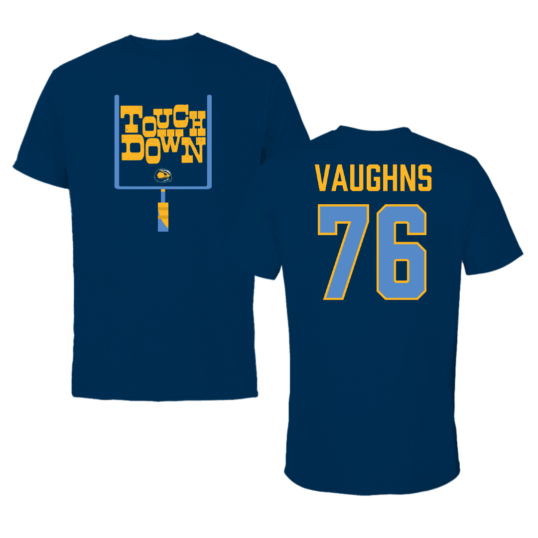 Fort Lewis College Football Navy Touchdown Performance Tee - #76 Jayden Vaughns