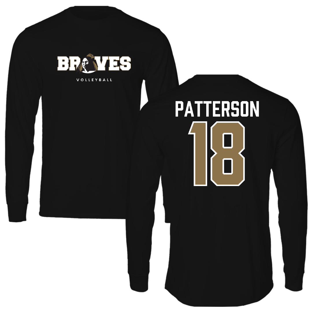 University of North Carolina at Pembroke Volleyball Black Performance Long Sleeve - #18 Tyler Patterson