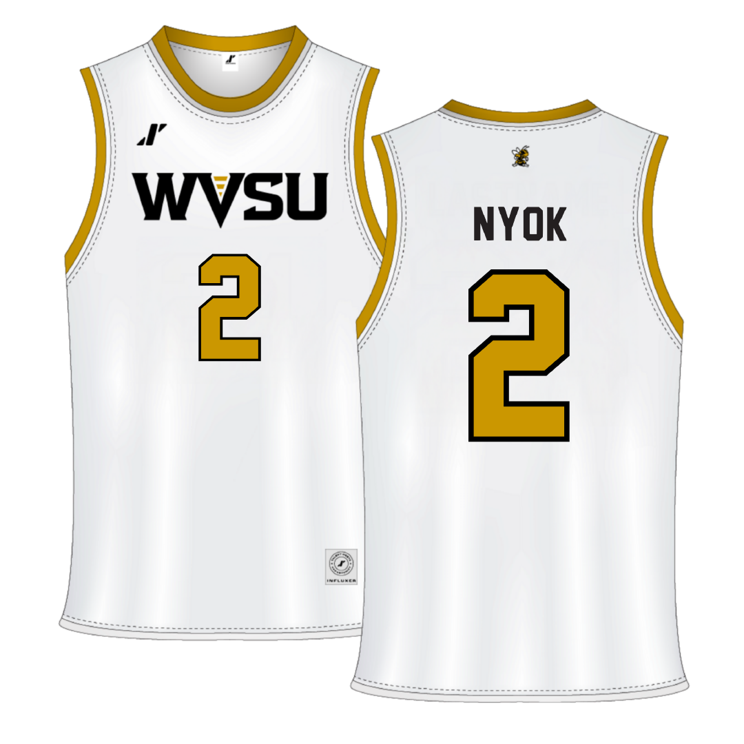 West Virginia State University White Basketball Jersey - #2 Tiir Nyok