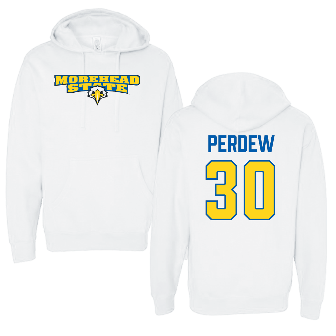 Morehead State University Softball White Hoodie - #30 Marie Perdew