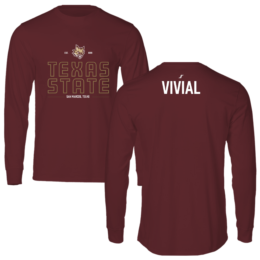 Texas State University Cheer Maroon General Long Sleeve - Luke Vivial