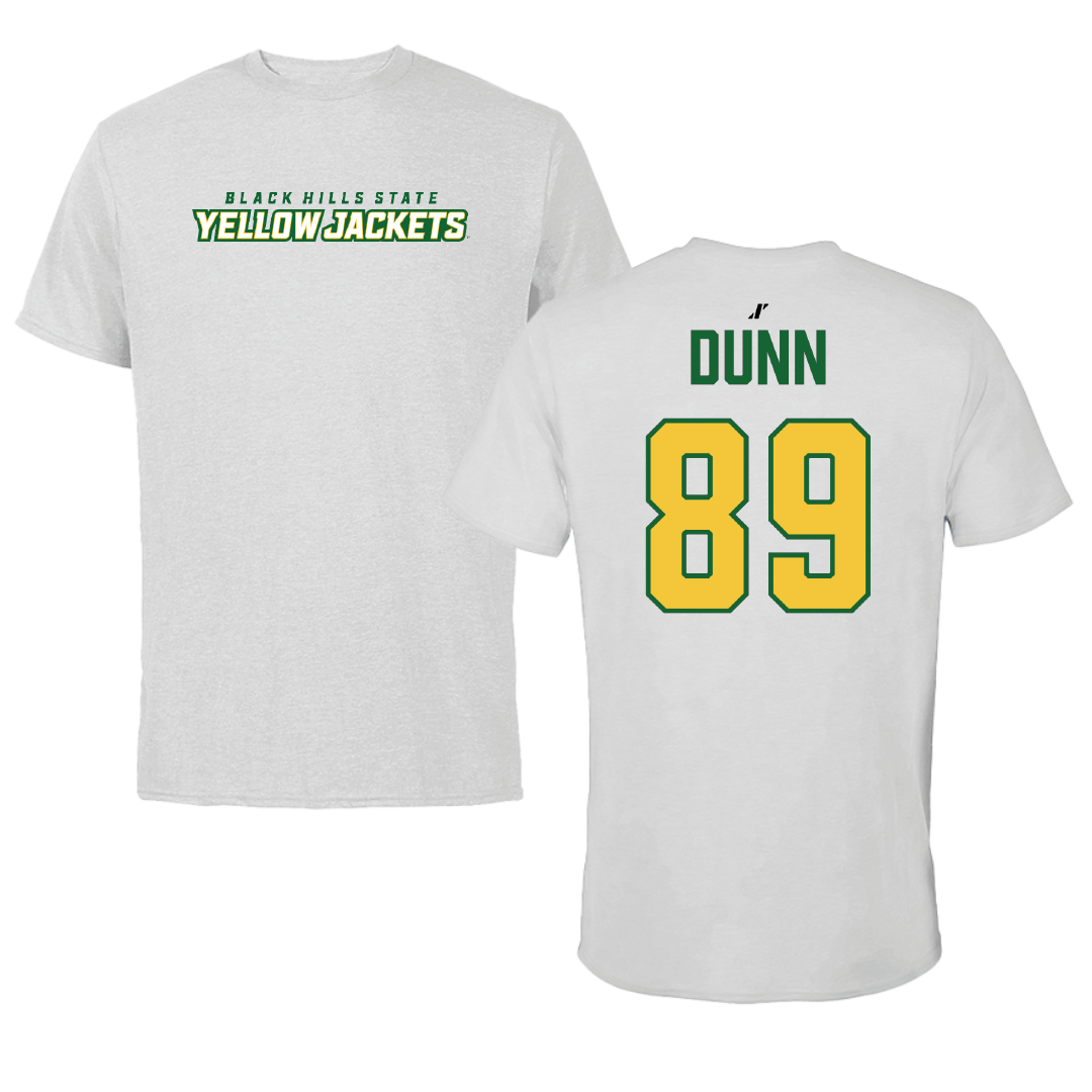 Black Hills State University Football Light Gray Performance Tee - #89 Josh Dunn
