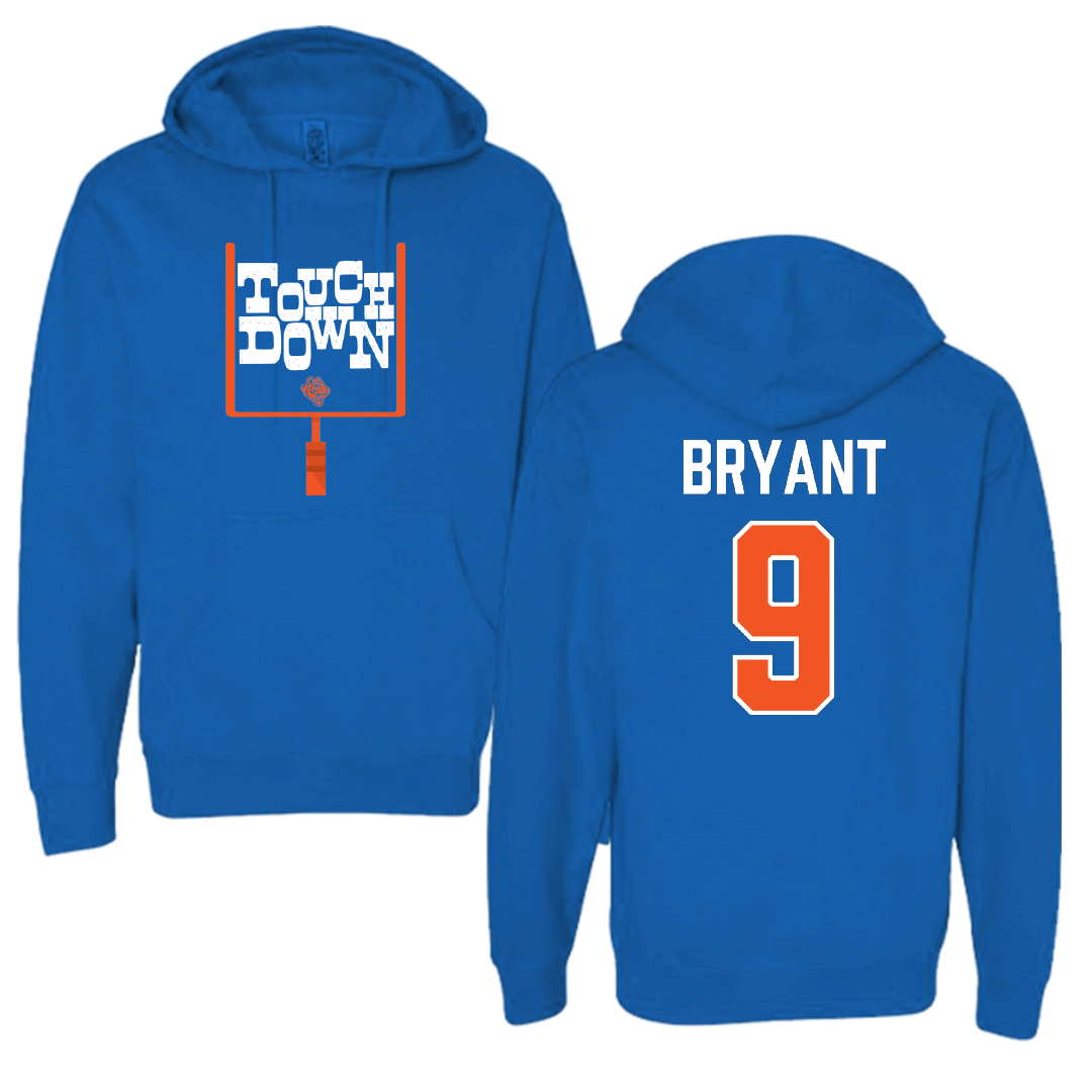 Savannah State University Football Blue Touchdown Hoodie - #9 Keion Bryant