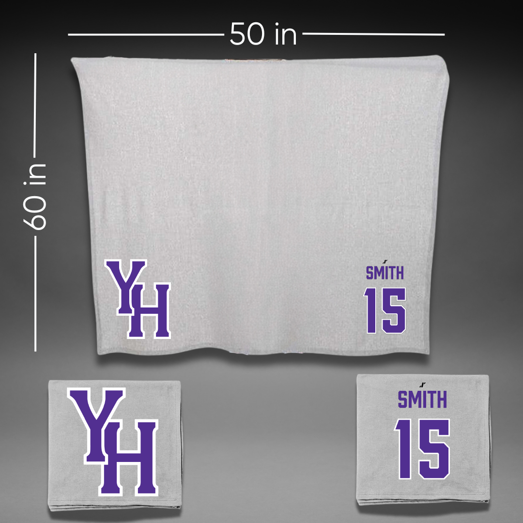 Young Harris College Lacrosse (M) Gray Blanket - #15 Rory Smith