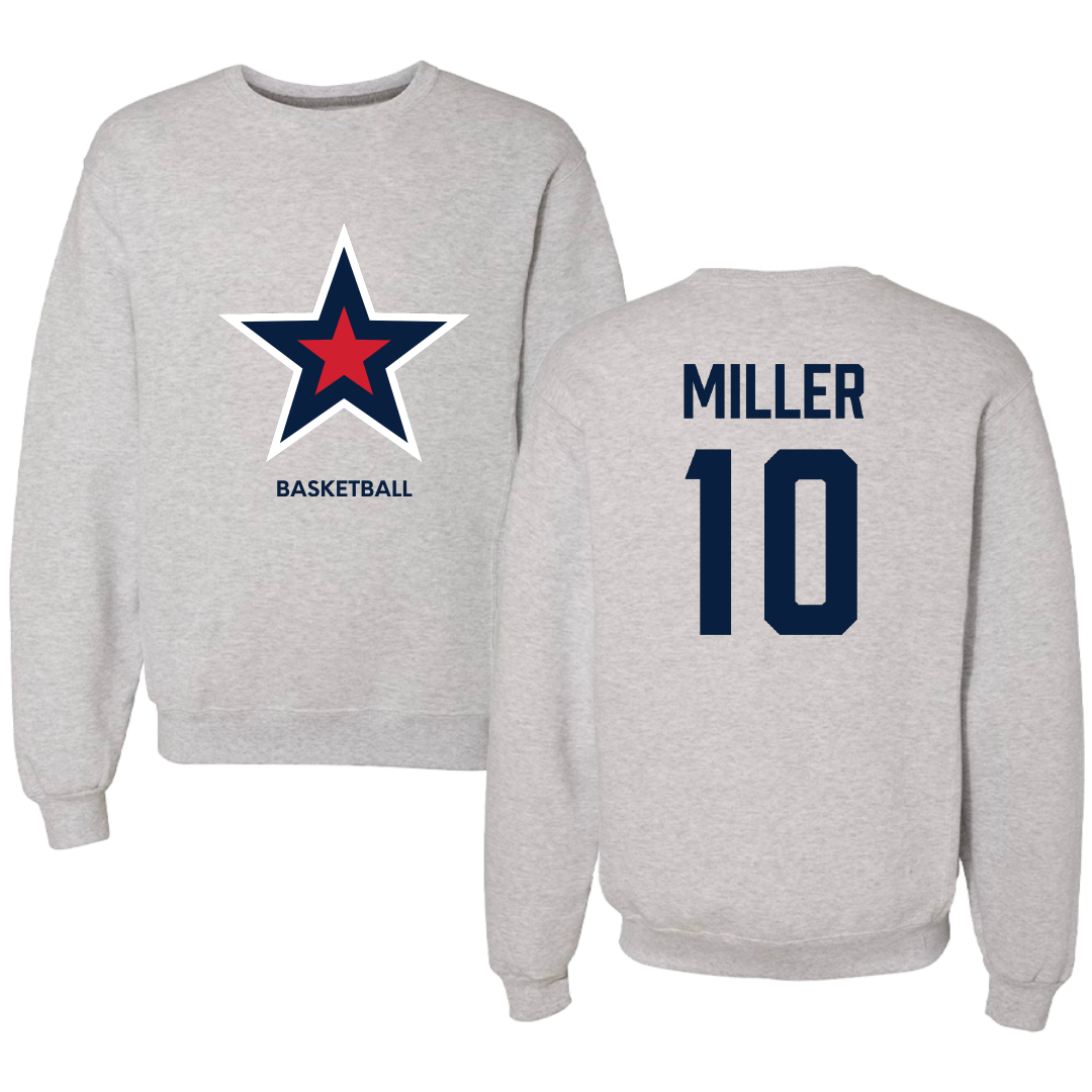 Robert Morris University Basketball (M) Light Gray Crewneck - #10 Dilen Miller