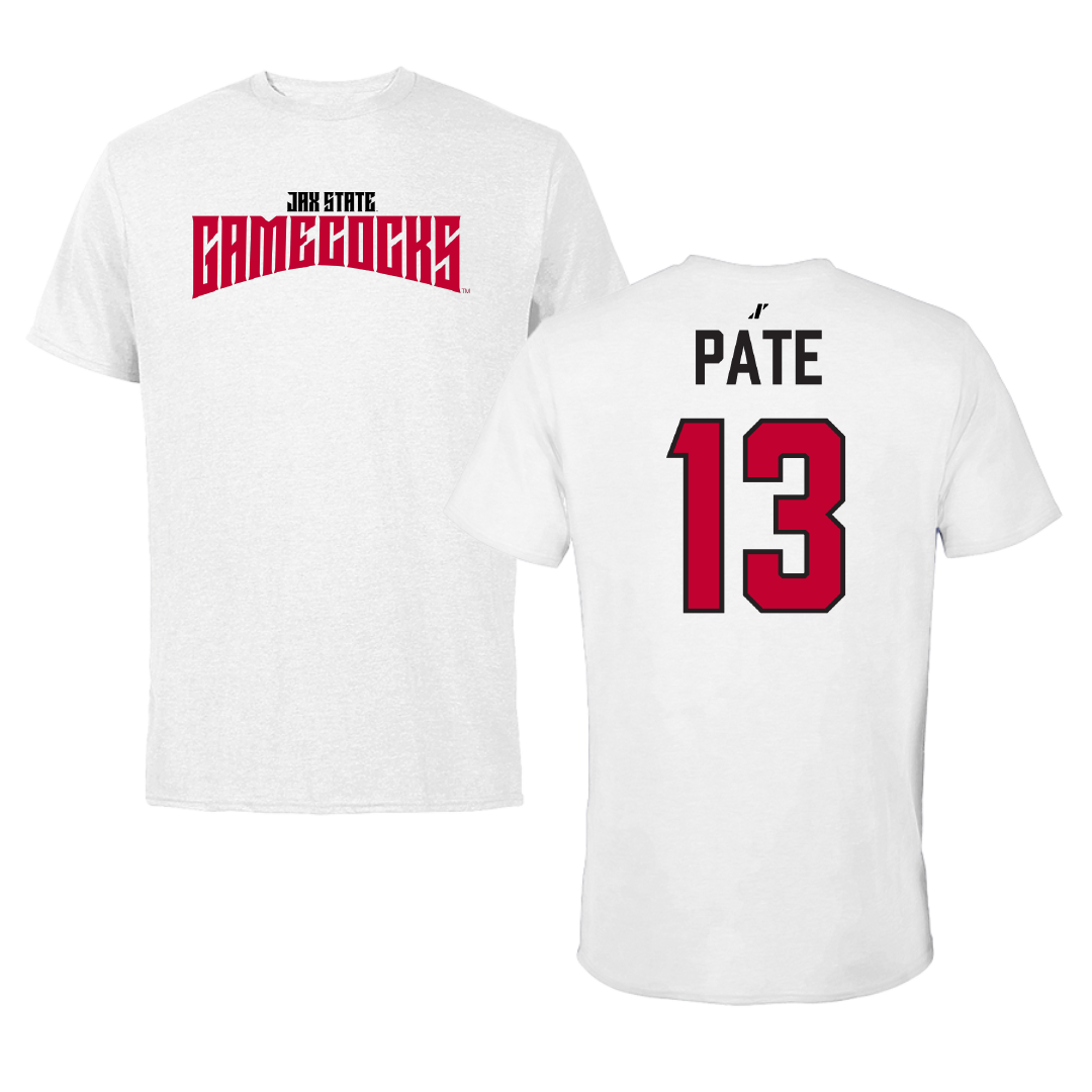 Jacksonville State University Baseball White Classics Performance Tee - #13 Jaxon Pate