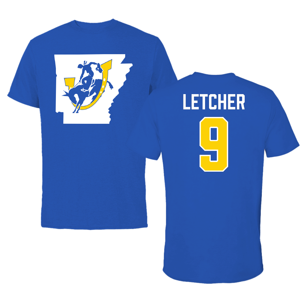 Southern Arkansas University Volleyball Blue State Performance Tee - #9 Audrey Letcher