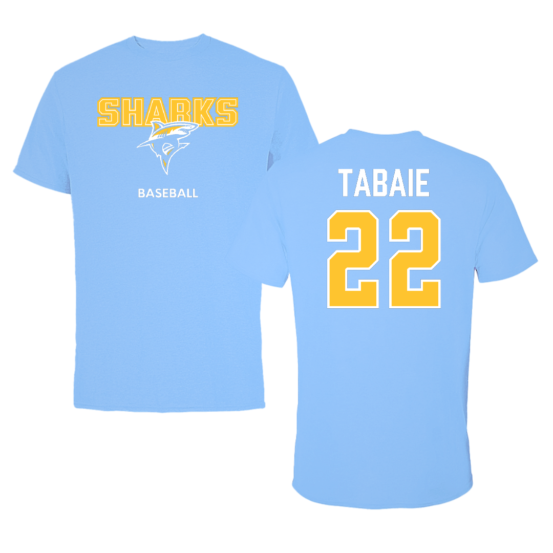 Long Island University Baseball Carolina Blue Tee - #22 Noah Tabaie