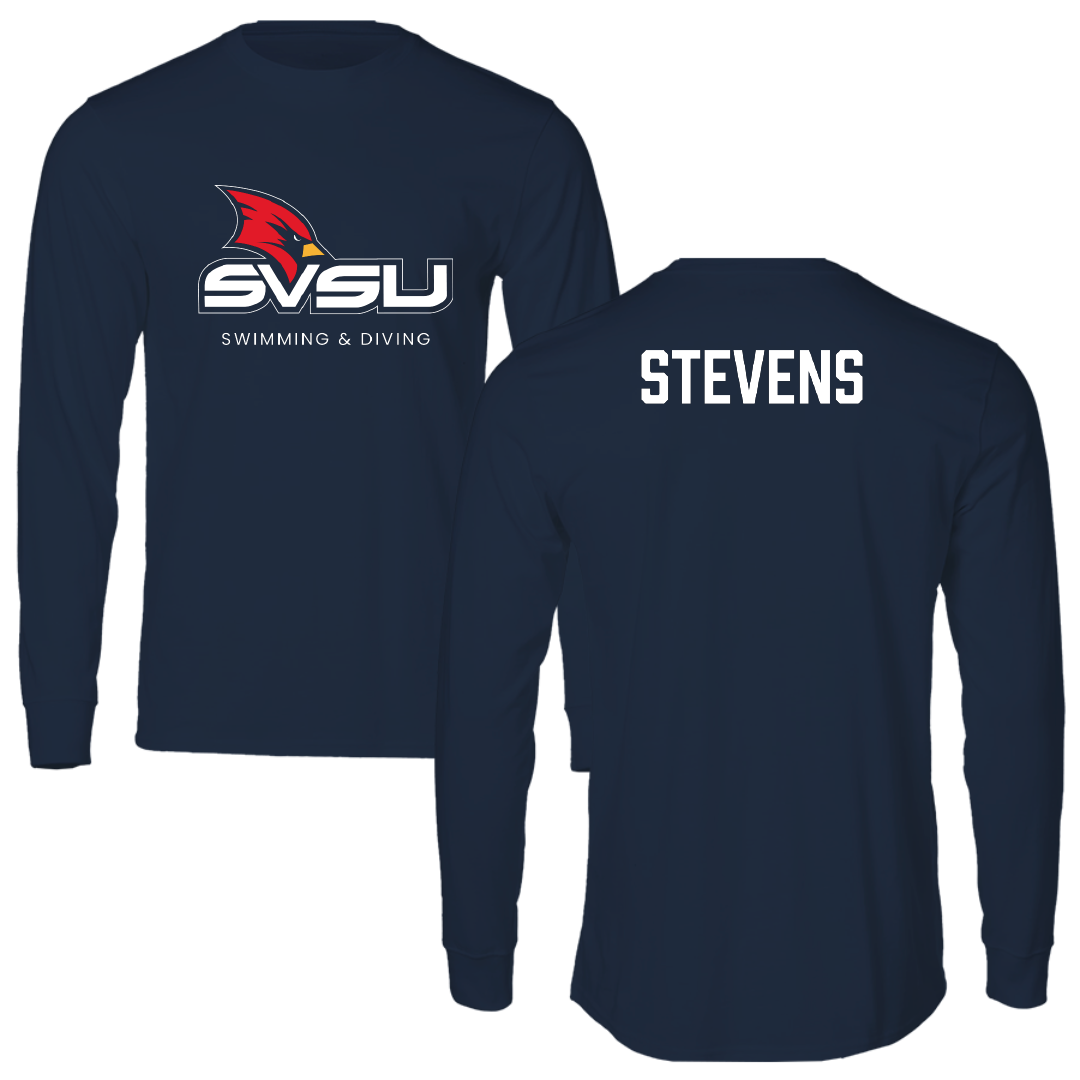 Saginaw Valley State University Swimming & Diving Navy Long Sleeve - Lucia Stevens