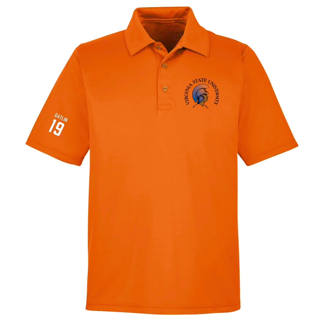 Virginia State University Lacrosse (M) Orange Polo - #19 Jayvonte Gatlin
