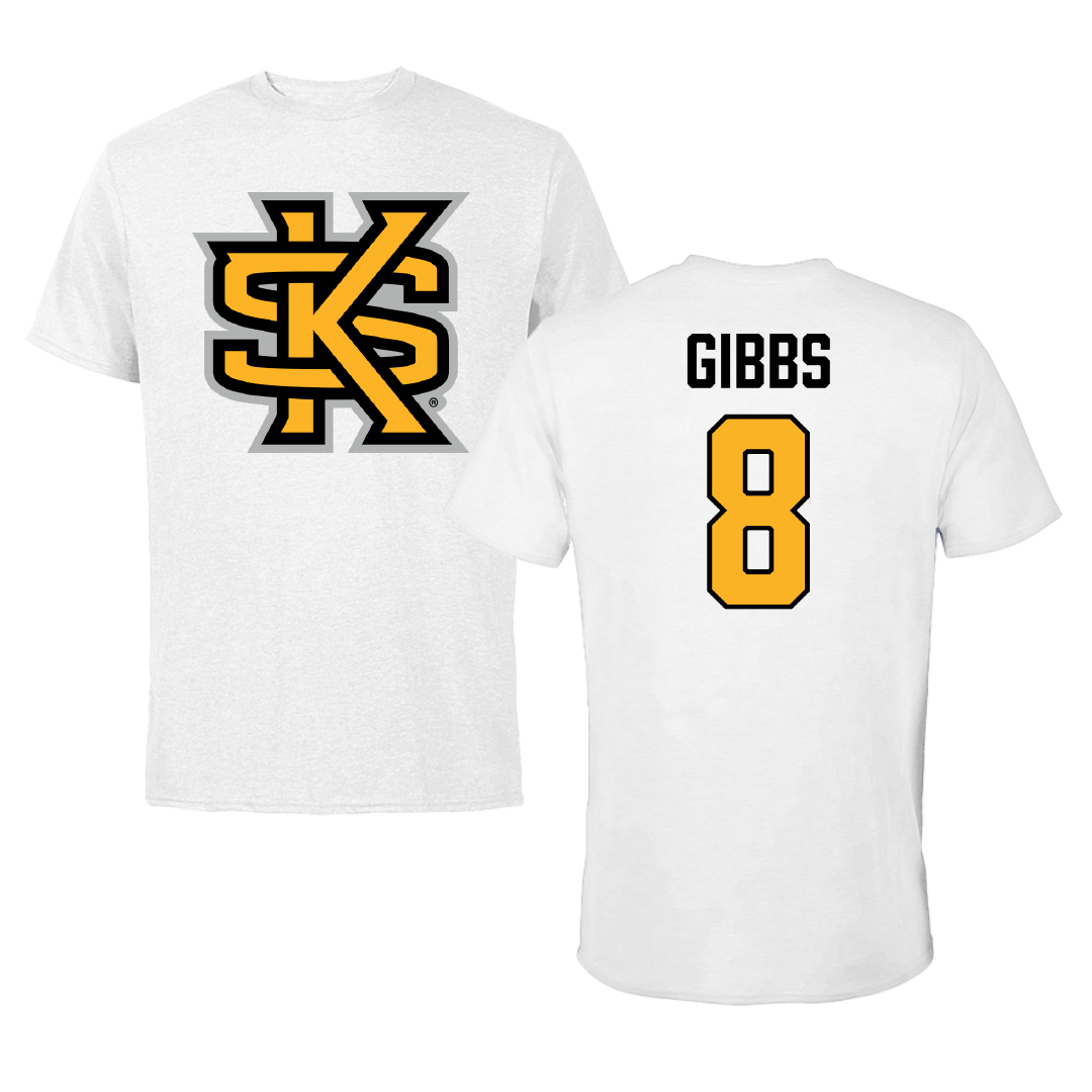 Kennesaw State University Baseball White Performance Tee - #8 Josh Gibbs