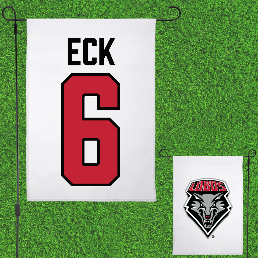 University of New Mexico Football White Garden Flag - #6 Jaxton Eck