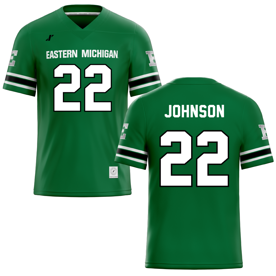 Eastern Michigan University Green Football Jersey - #22 Decorie Johnson