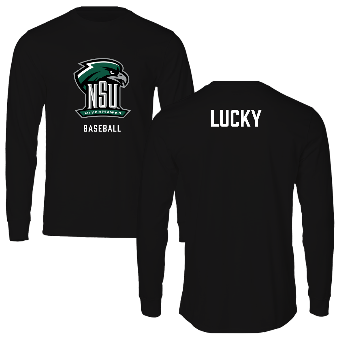 Northeastern State University Baseball Black Performance Long Sleeve - Jameson Lucky