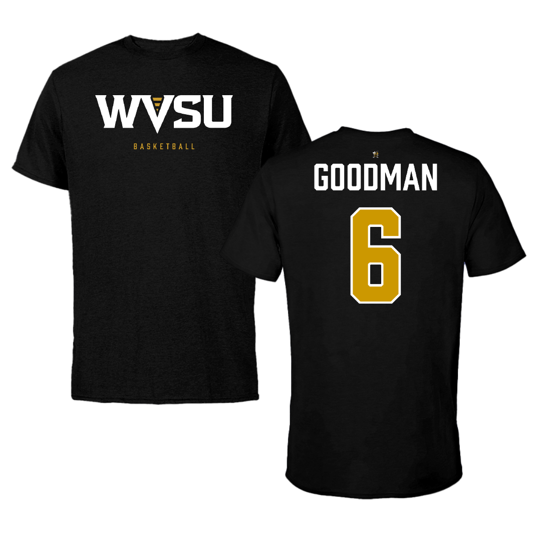 West Virginia State University Basketball (M) Black Performance Tee - #6 Blake Goodman