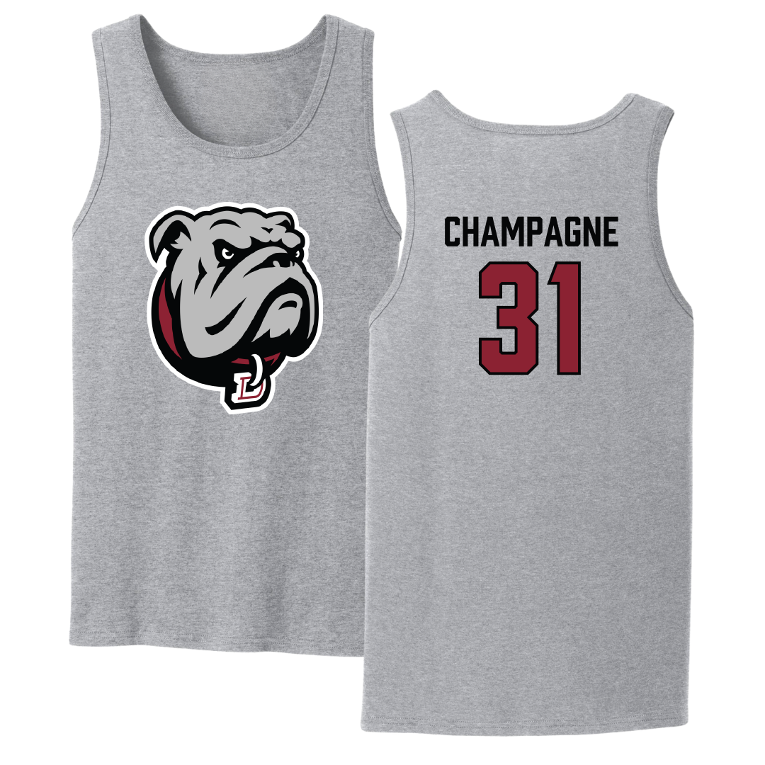 Dean College Volleyball Sport Gray Tank Top - #31 Elyssa Champagne