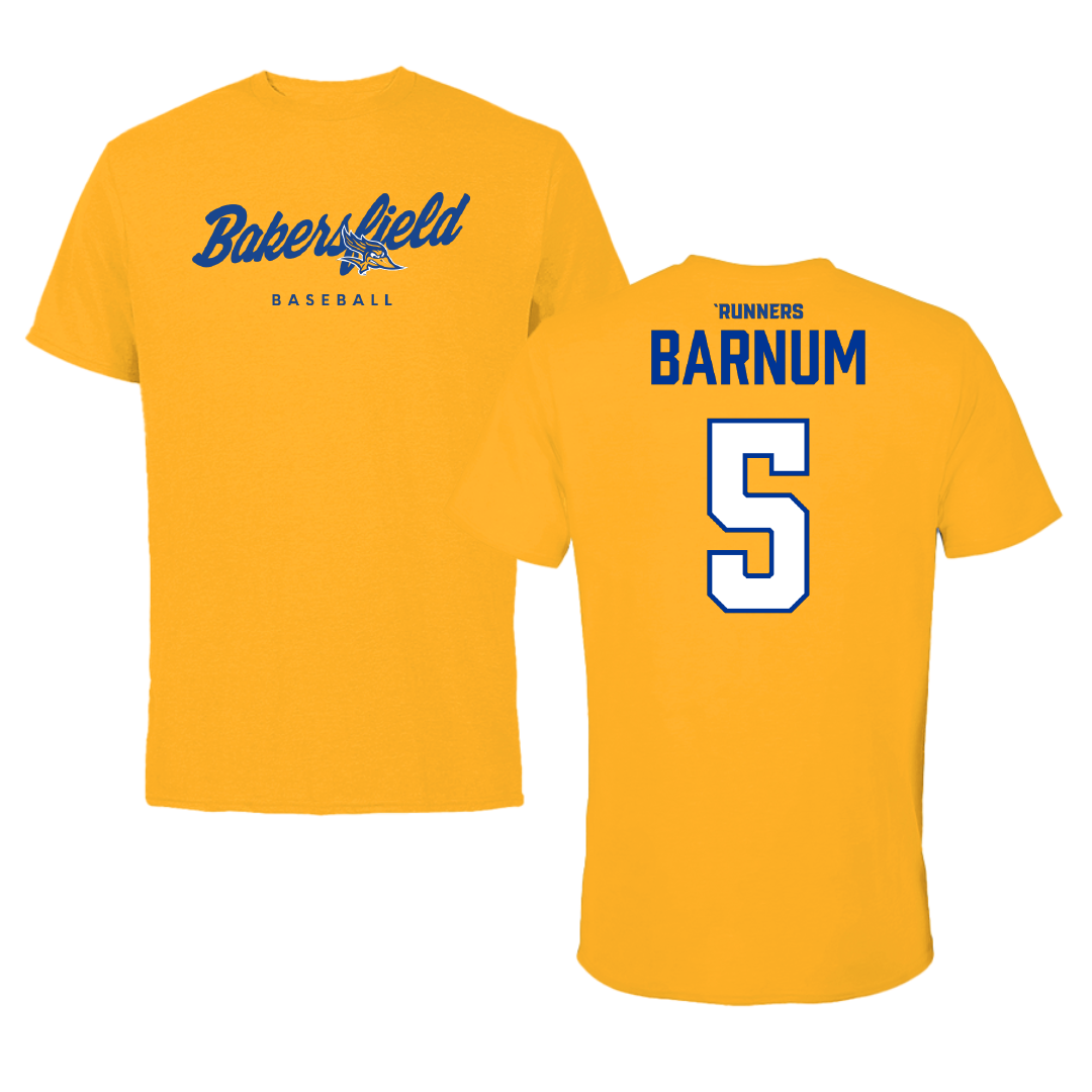 California State University-Bakersfield Baseball Gold Tee - #5 Lewis Barnum