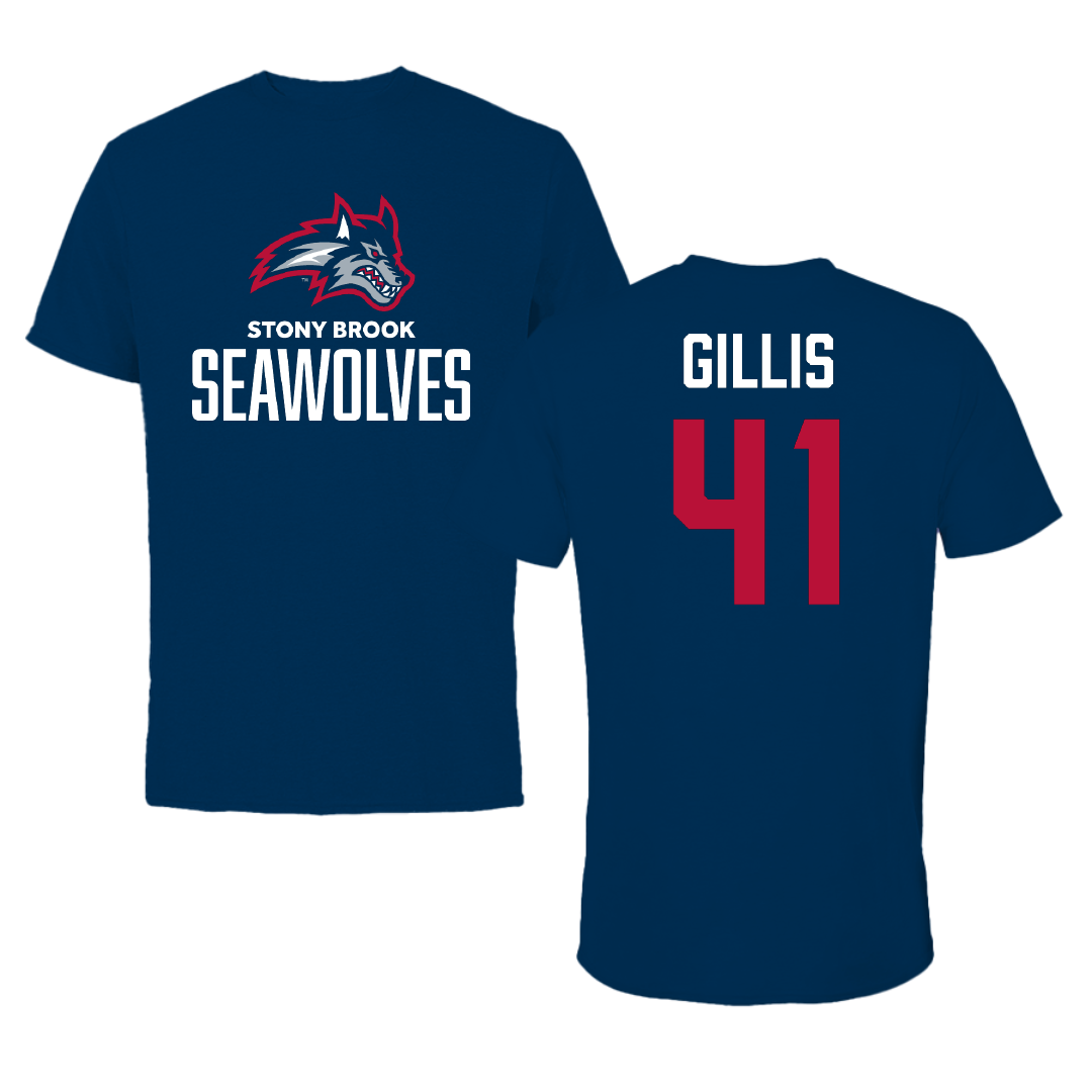 Stony Brook University Baseball Navy Performance Tee - #41 Hunter Gillis