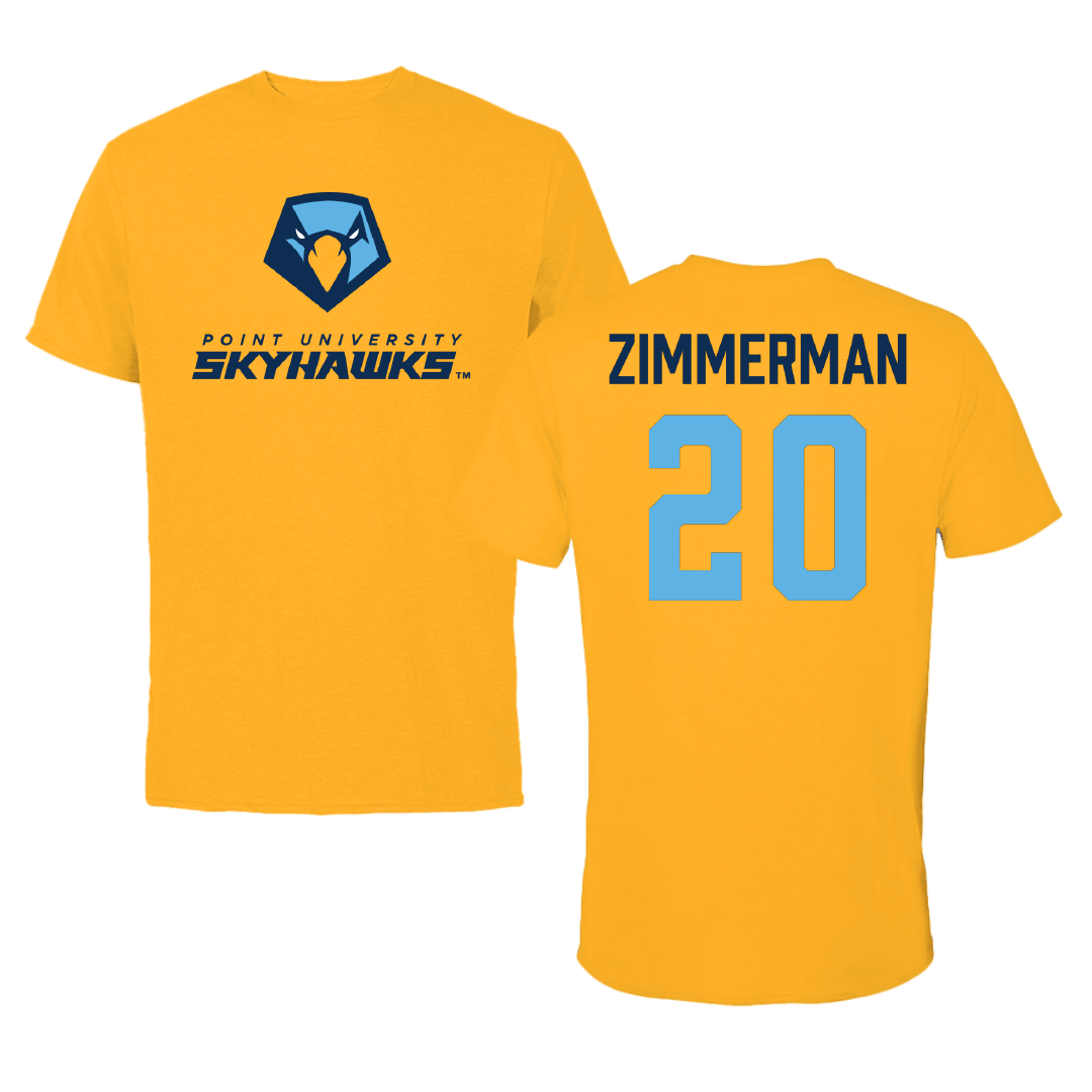 Point University Lacrosse (M) Gold Performance Tee - #20 Cooper Zimmerman