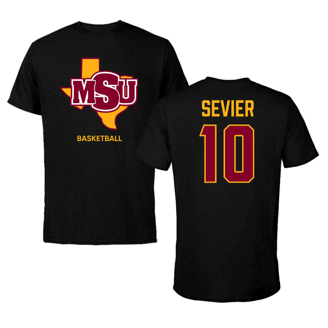 Midwestern State University Basketball (W) Black Tee - #10 Calyssa Sevier