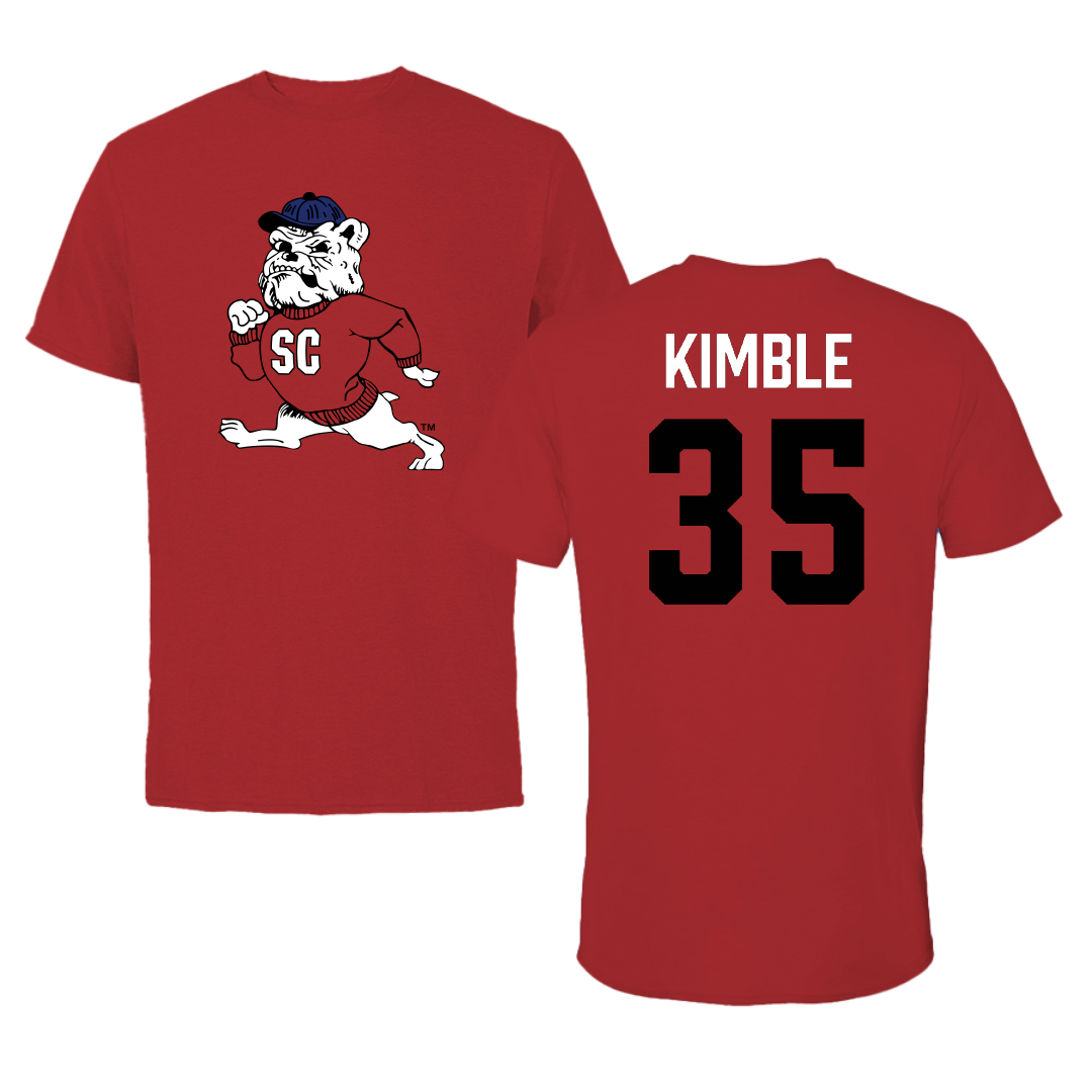 South Carolina State University Football Canvas Red Tee - #35 Jaiden Kimble